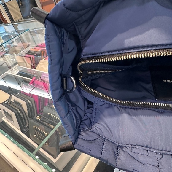 NWT! NEW! Marc Jacobs Jumbo Logo Nylon Quilted Tote Bag - Navy Blue - Picture 8 of 11